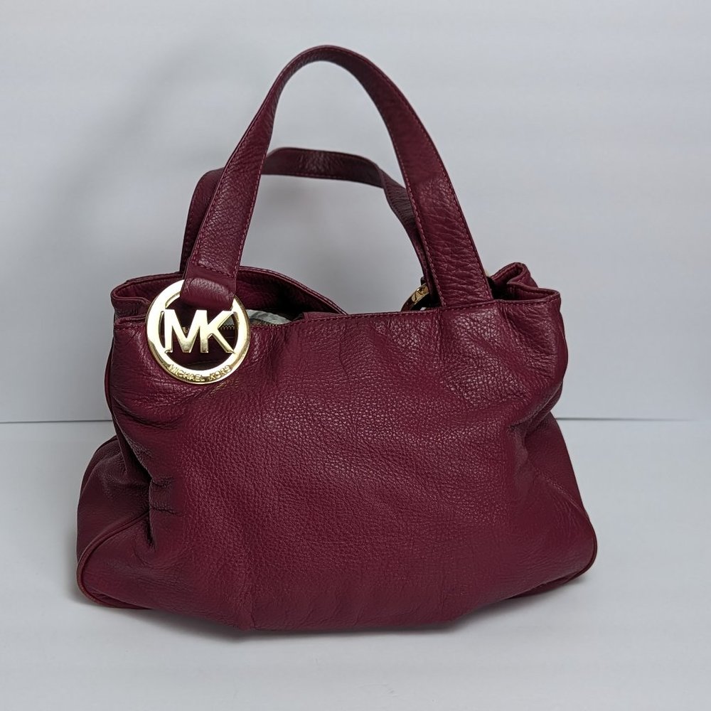 Michael Kors soft leather large wine colored handbag